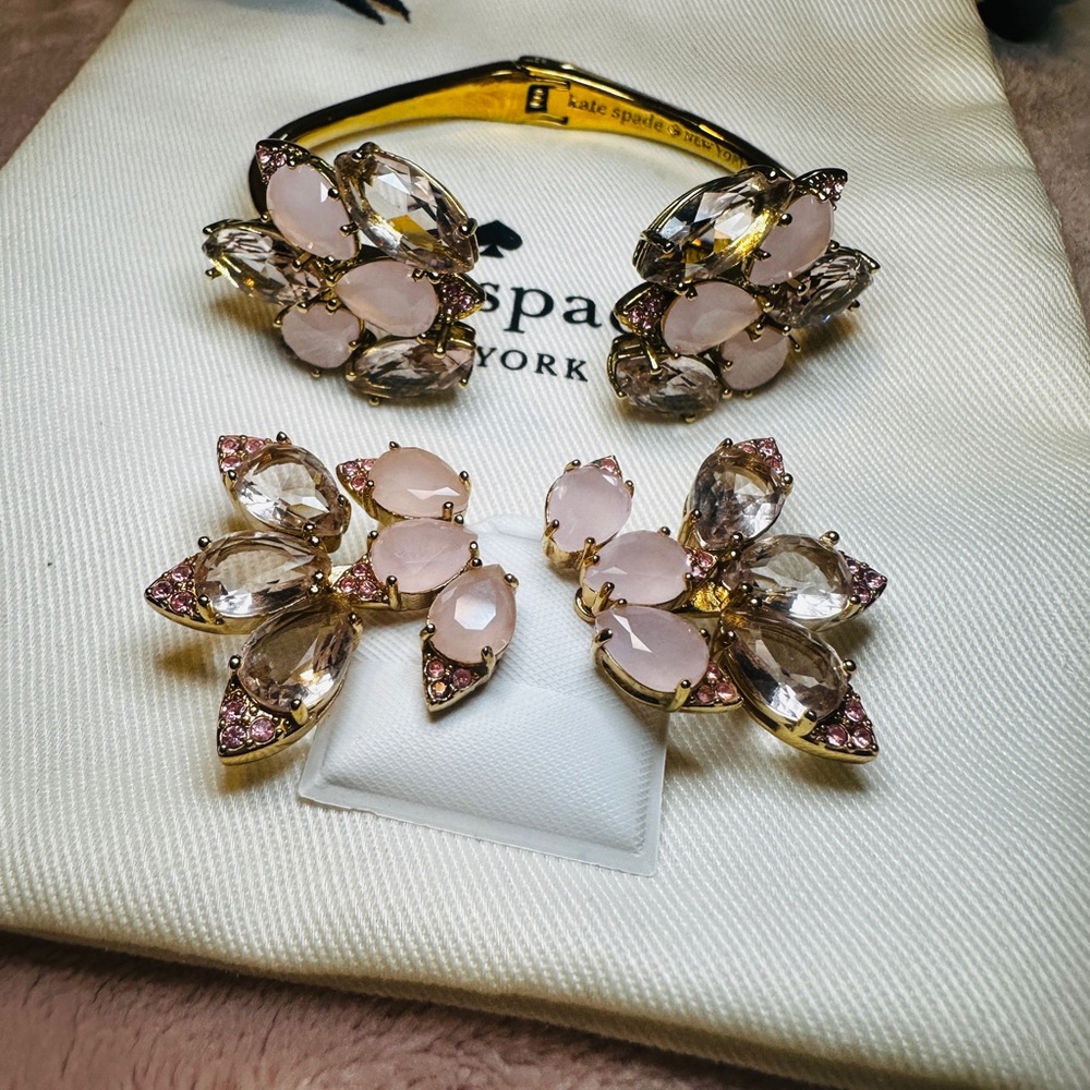 Kate Spade Gold and Pink Floral Bracelet